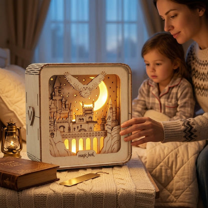 Wooden Castle Puzzle with LED Light Effects
