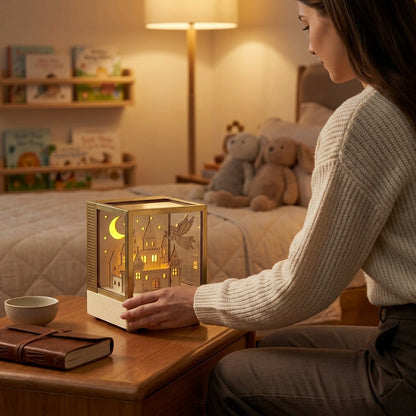 Wooden Castle Puzzle with LED Light Effects